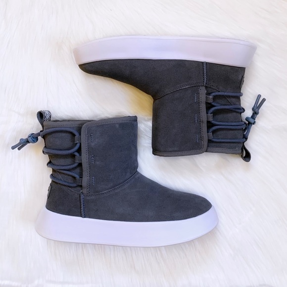 UGG Women’s Classic Boom Ankle Boot In Charcoal - Picture 4 of 9